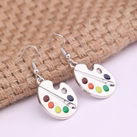Artist Silver Paint Palette Earrings