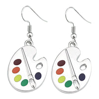 Artist Silver Paint Palette Earrings