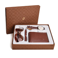 Business Gift Set Fashion Glasses Quartz Watch Multi-Card Wallet