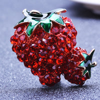 Strawberry Gemstone Encrusted Brooch