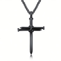 Stainless Steel Nail Cross Necklace