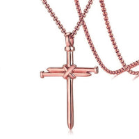 Stainless Steel Nail Cross Necklace