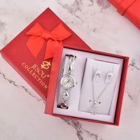 Watch Necklace Earrings Combination Gift Box Set