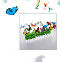 Simulation stéréo papillon libellule en plastique, prise papillon fleur de jardin
