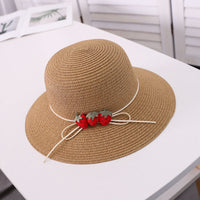Red Strawberry Straw Sun Hat