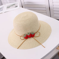 Red Strawberry Straw Sun Hat