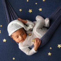 European And American Newborn Photography Clothes Mohair Knitted Jumpsuit Knotted Hat Suit Baby Knitted Romper Suit