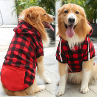 Buffalo Plaid Zipper Pocket Dog Cat Pet Clothes Sweatshirt