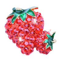 Strawberry Gemstone Encrusted Brooch