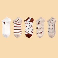 Embroidered Cartoon Boat Socks (10 Pairs)