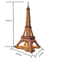 Rolife Night Of The Eiffel Tower Large Wooden Puzzle With 4 Light Shows For Gift
