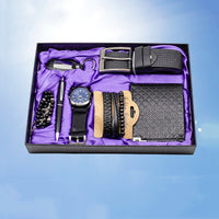Watch Wallet Belt Bracelet Keychain Beads Pen 7 Pcs Gift Set (Mens)