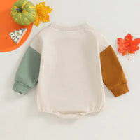 Halloween Toddler Jumpsuit Long Sleeve Pumpkin Letters