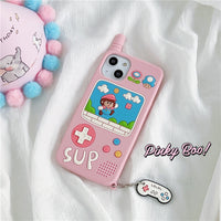 Cute Pinky Boo Cartoon Game Machine iPhone Case