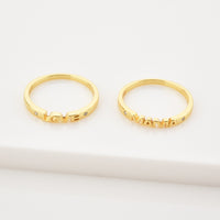 Simple LOVE MAMA Letter S925 Silver Zircon Rings