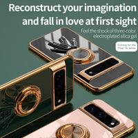 Creative Astronaut Ring Bracket Spaceman Electroplated Silicone Google Pixel Protective Case