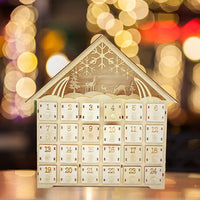 Decoración creativa del calendario de adviento de madera