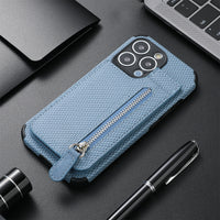 Woven Print Leather Card Wallet iPhone Case