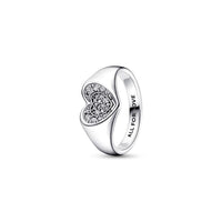 925 Silver Plate Red Heart Ring