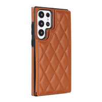 Quilted Leather Protective Wallet Phone Case