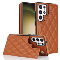 Quilted Leather Protective Wallet Phone Case