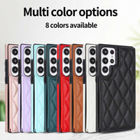 Quilted Leather Protective Wallet Phone Case