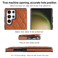 Quilted Leather Protective Wallet Phone Case