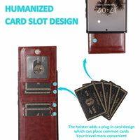 Solid Color Leather Card Wallet Samsung Phone Case