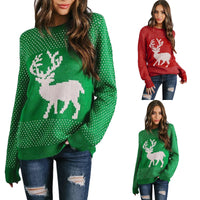 Reindeer Pullover Knitted Sweater