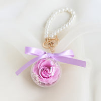 Eternal Rose Wristlet Keychain Car Bag Hanging Ornament Gift