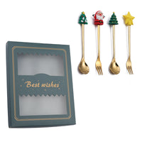 Christmas Dessert Spoon Fruit Fork Sets