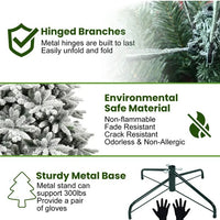 5ft PVC PE Flocking Hinged Tree Environmentally Friendly Fireproof Artificial Christmas Flocked Tree By Limei Tree