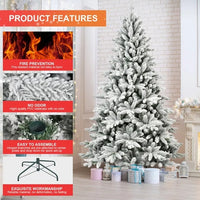 5ft PVC PE Flocking Hinged Tree Environmentally Friendly Fireproof Artificial Christmas Flocked Tree By Limei Tree