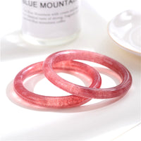 Natural Strawberry Crystal Bangle Bracelet