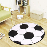 Tapis de sol ronds antidérapants imprimés de ballons de sport