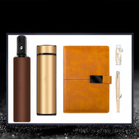 Luxury Business Gift Set Insulated Travel Mug Umbrella Flash Drive Journal Pen