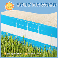 Kids Sandbox With 4 Corner Seats, Bottom Liner For Backyard, Garden, Outdoor, 52 X 52 X 6, Blue