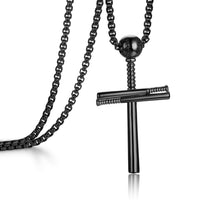 Baseball Bat Cross Necklace