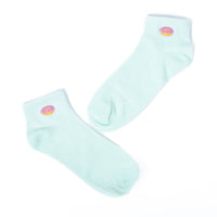 Low Cut Donut Embroidery Ribbed Socks