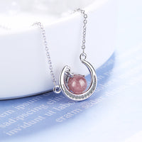 Strawberry Moon Crystal Necklace
