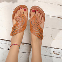 Sandales d'été Vintage Flip Flop ailes de papillon chaussures plates pantoufles d'extérieur
