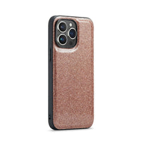 Two-in-one Magnetic Glitter Leather Wallet iPhone Case