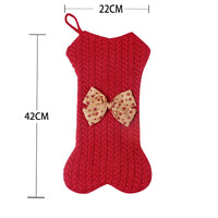 Knit Wool Dog Bone Christmas Stocking