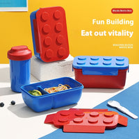 Building Block Lunch Box Children's Rectangular Bento Fruit Microwave Oven Heating