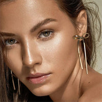Bowknot Snake Chain Choker Necklace, Long Earrings, & Bracelet