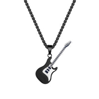 Stainless Steel Guitar Pendant Titanium Steel Necklace (Mens)