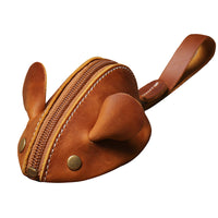 Genuine Leather Mouse Coin Purse Key Storage Bag