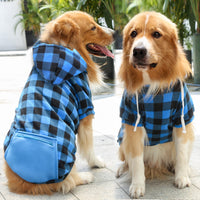 Buffalo Plaid Zipper Pocket Dog Cat Pet Clothes Sweatshirt
