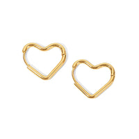 Stainless Steel Love Heart Shape Earrings Women's Simple Peach Heart
