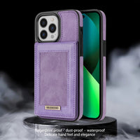 Card Holder Leather iPhone Case Photo Frame Magnetic Snap Protective